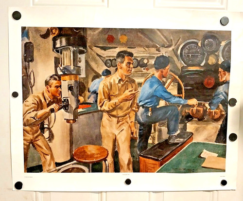 The navy art collection print - navy,